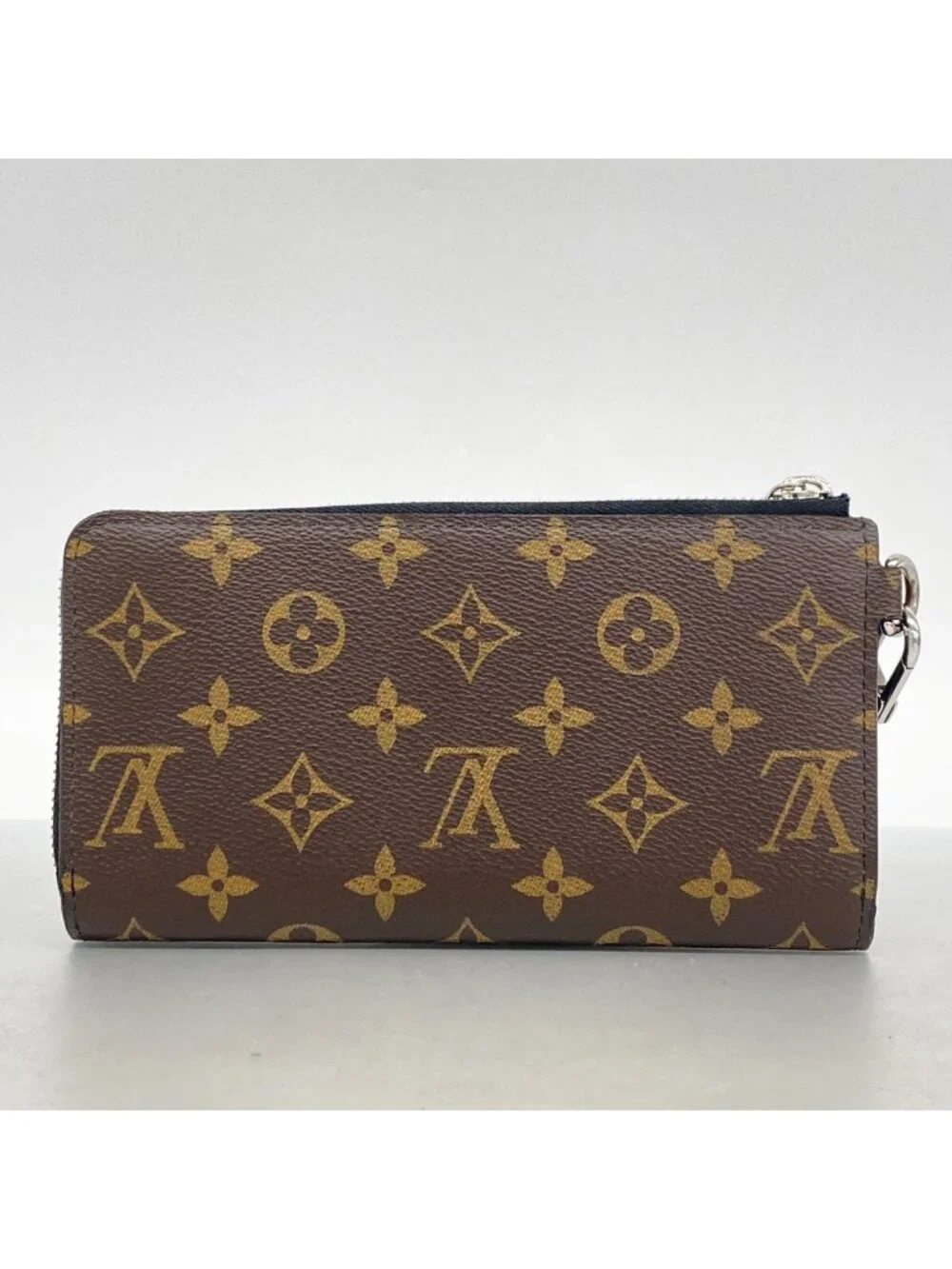 Louis Vuitton Wallet Monogram Macassar Zippy Dragonne Brown Black